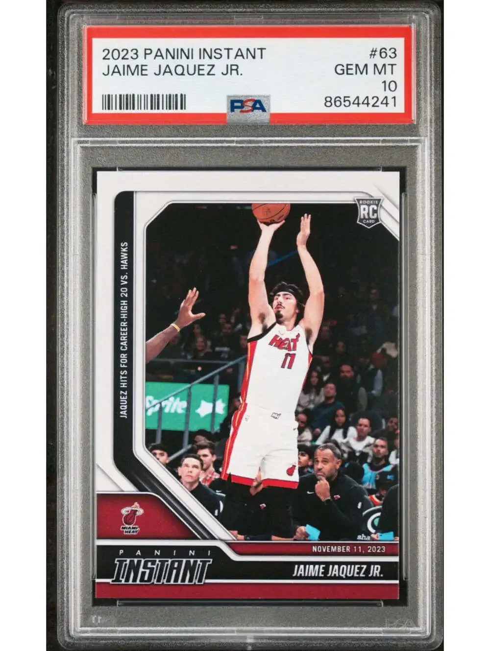 Jaime Jaquez Jr. 2023-24 Panini #63 NBA Rookie Card 1 of 183 PSA 10 Gem Mint